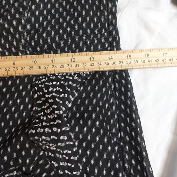 NWT Avec Les Filles Black White Polka Dot Ruffle Mini Dress Women's size 6 - Picture 8 of 11
